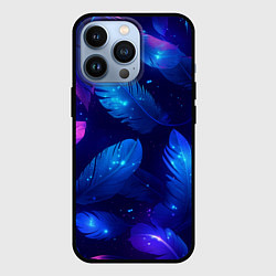 Чехол для iPhone 13 Pro Мерцающие перья - волшебные искры, цвет: 3D-черный