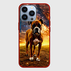 Чехол iPhone 13 Pro Немецкий боксер и звездное небо