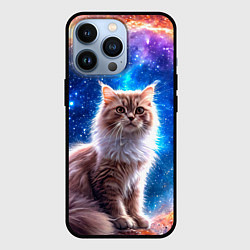 Чехол для iPhone 13 Pro Ангорская кошка в космосе, цвет: 3D-черный
