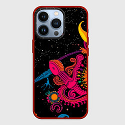 Чехол для iPhone 13 Pro Psychedelic abstract art, цвет: 3D-красный