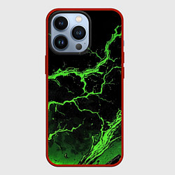 Чехол iPhone 13 Pro Зеленая молния разлома