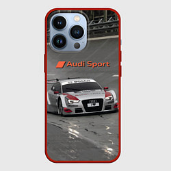 Чехол для iPhone 13 Pro Автогонки на шорт-треке Audi sport racing team, цвет: 3D-красный