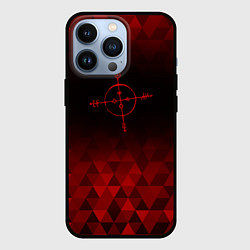 Чехол для iPhone 13 Pro Megadeth red poly, цвет: 3D-черный