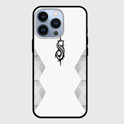 Чехол для iPhone 13 Pro Slipknot white poly, цвет: 3D-черный