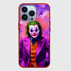 Чехол для iPhone 13 Pro Джокер и фиолетовые краски, цвет: 3D-красный