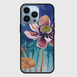 Чехол для iPhone 13 Pro Красочный цветок, цвет: 3D-черный