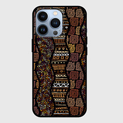 Чехол для iPhone 13 Pro Африканский орнамент этнический, цвет: 3D-черный