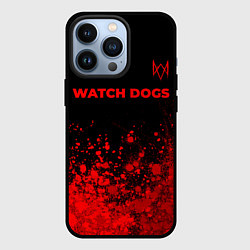 Чехол для iPhone 13 Pro Watch Dogs - red gradient посередине, цвет: 3D-черный