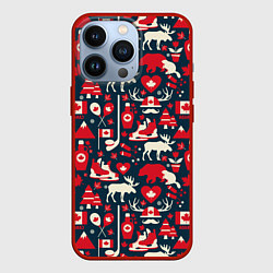 Чехол для iPhone 13 Pro Канада, цвет: 3D-красный