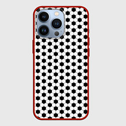 Чехол для iPhone 13 Pro Текстура футбольного мяча, цвет: 3D-красный