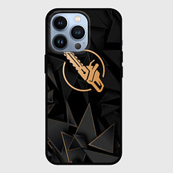 Чехол для iPhone 13 Pro Chainsaw Man golden poly, цвет: 3D-черный