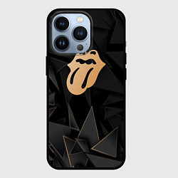 Чехол для iPhone 13 Pro Rolling Stones golden poly, цвет: 3D-черный