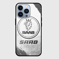 Чехол для iPhone 13 Pro Saab - white gradient, цвет: 3D-черный
