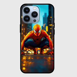 Чехол для iPhone 13 Pro Человек паук на старте, цвет: 3D-черный
