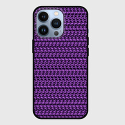 Чехол для iPhone 13 Pro Фиолетовый полосы узоры, цвет: 3D-черный