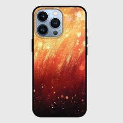 Чехол для iPhone 13 Pro Желто-красная текстура блестящая, цвет: 3D-черный