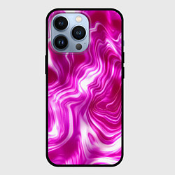 Чехол для iPhone 13 Pro Завихрения - оттенки розового и белого, цвет: 3D-черный