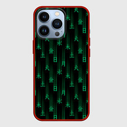 Чехол для iPhone 13 Pro Паттерн с днями недели зелеными иероглифами, цвет: 3D-красный
