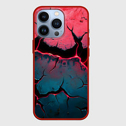 Чехол для iPhone 13 Pro Объемные разломы текстура, цвет: 3D-красный