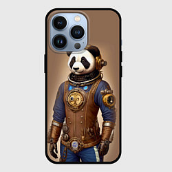 Чехол для iPhone 13 Pro Крутой панда в стиле стимпанк, цвет: 3D-черный