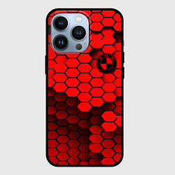 Чехол для iPhone 13 Pro BMW карбоновая абстракция, цвет: 3D-черный
