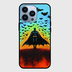 Чехол для iPhone 13 Pro Бэтмен и летучие мыши, цвет: 3D-черный