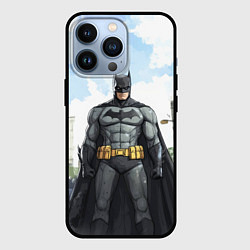Чехол для iPhone 13 Pro Бэтмен стоит на улице, цвет: 3D-черный