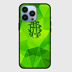 Чехол для iPhone 13 Pro Nickelback green poly, цвет: 3D-черный