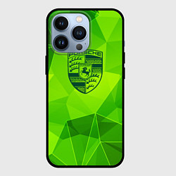 Чехол для iPhone 13 Pro Porsche green poly, цвет: 3D-черный