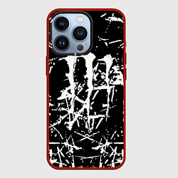 Чехол для iPhone 13 Pro Monster energy белые штрихи краско, цвет: 3D-красный