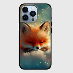 Чехол для iPhone 13 Pro Лисенок спит на облаке, цвет: 3D-черный