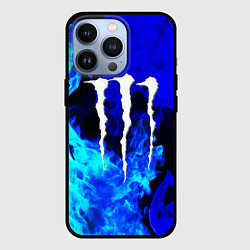 Чехол для iPhone 13 Pro Monster energy синий дым, цвет: 3D-черный