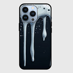 Чехол для iPhone 13 Pro Белая объемная слизь текстура, цвет: 3D-черный