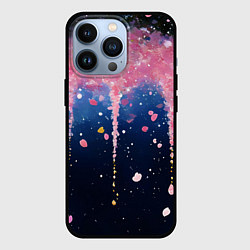Чехол для iPhone 13 Pro Розово-синяя текстура, цвет: 3D-черный