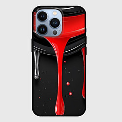 Чехол iPhone 13 Pro Красная и черная краска текстура