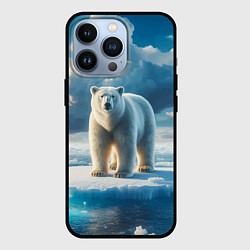 Чехол для iPhone 13 Pro Полярный медведь на льдине, цвет: 3D-черный