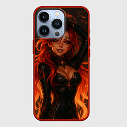 Чехол для iPhone 13 Pro Горячая пиро архонт Мавуика - Genshin Impact, цвет: 3D-красный