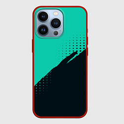 Чехол для iPhone 13 Pro Color black light blue, цвет: 3D-красный