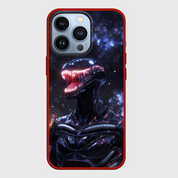 Чехол для iPhone 13 Pro Чужой на фоне вселенной, цвет: 3D-красный