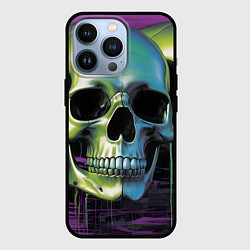 Чехол для iPhone 13 Pro Черепа отливающие неоном, цвет: 3D-черный