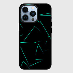 Чехол для iPhone 13 Pro Color turquoise line, цвет: 3D-черный