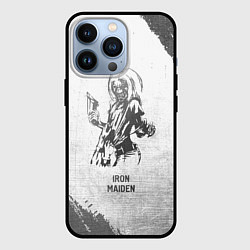 Чехол для iPhone 13 Pro Iron Maiden - white gradient, цвет: 3D-черный