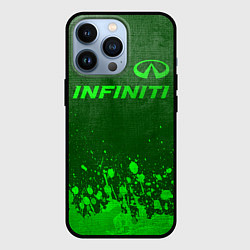 Чехол для iPhone 13 Pro Infiniti - green gradient посередине, цвет: 3D-черный