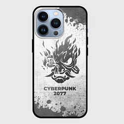 Чехол для iPhone 13 Pro Cyberpunk 2077 - white gradient, цвет: 3D-черный