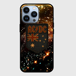 Чехол для iPhone 13 Pro ACDC в стиле нашивки, цвет: 3D-черный