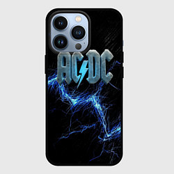 Чехол для iPhone 13 Pro ACDC логотип ледяной с молнией, цвет: 3D-черный