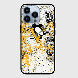 Чехол iPhone 13 Pro Pittsburgh Penguins NHL white