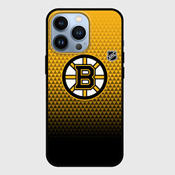 Чехол для iPhone 13 Pro Бостон Брюинз - геометрический градиент, цвет: 3D-черный