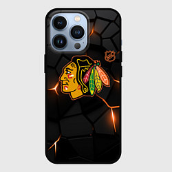 Чехол для iPhone 13 Pro Чикаго Блэкхокс - плиты с подсветкой, цвет: 3D-черный