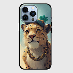 Чехол для iPhone 13 Pro Леопард в кеппи, цвет: 3D-черный